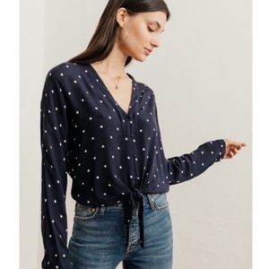 Rails Navy Polka Dot Sloan Top Size Large